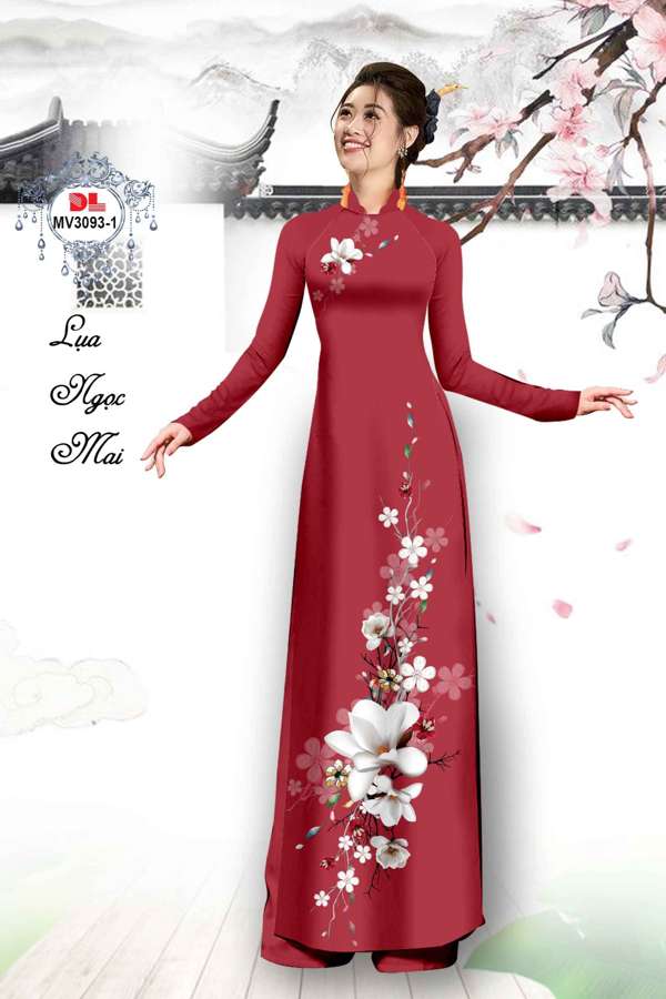 Vải Áo Dài Hoa In 3D Mới Ra AD MV3093