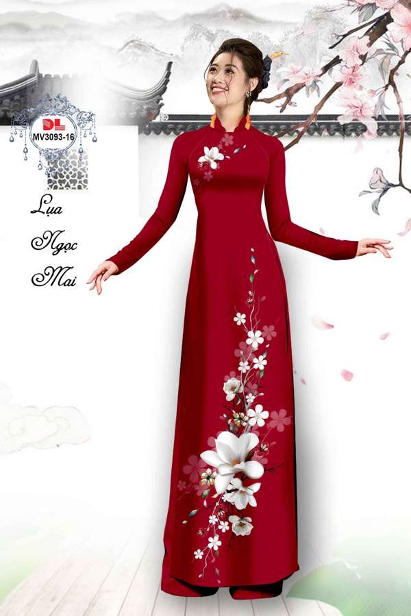 Vải Áo Dài Hoa In 3D Mới Ra AD MV3093