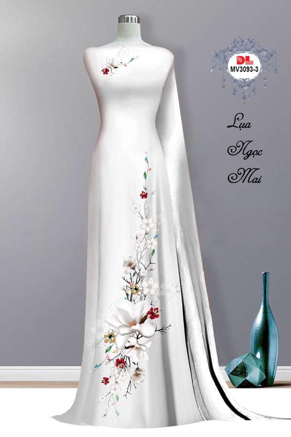 Vải Áo Dài Hoa In 3D Mới Ra AD MV3093