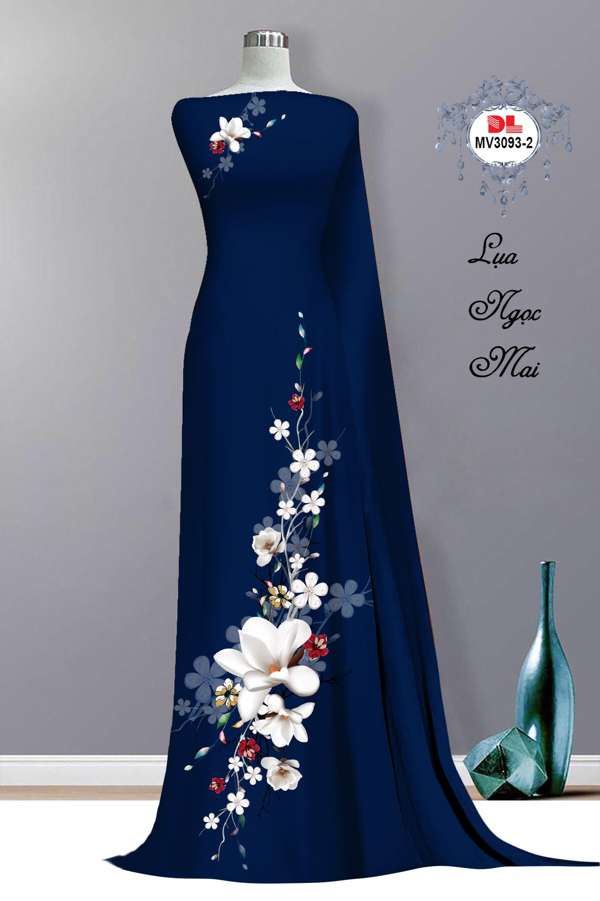 Vải Áo Dài Hoa In 3D Mới Ra AD MV3093