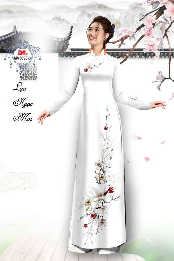 Vải Áo Dài Hoa In 3D Mới Ra AD MV3093