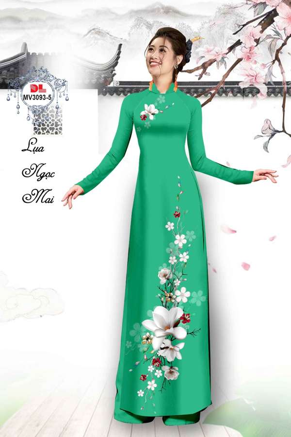 Vải Áo Dài Hoa In 3D Mới Ra AD MV3093