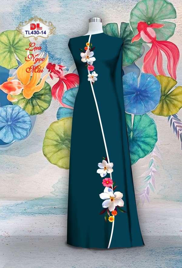 Vải Áo Dài Hoa In 3D Thiết Kế 2021 AD TL430 28 Vải Áo Dài Hoa In 3D Thiết Kế 2021 AD TL430