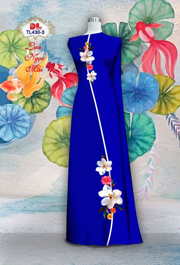 Vải Áo Dài Hoa In 3D Thiết Kế 2021 AD TL430 31 Vải Áo Dài Hoa In 3D Thiết Kế 2021 AD TL430