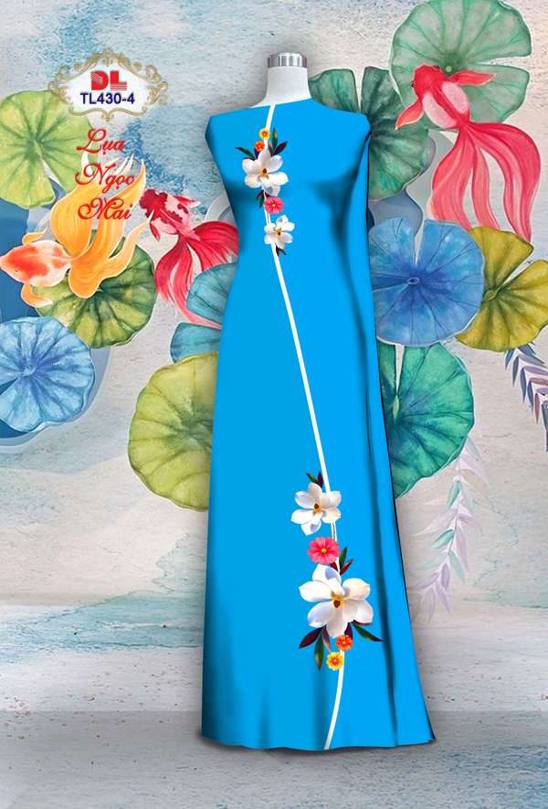 Vải Áo Dài Hoa In 3D Thiết Kế 2021 AD TL430 30 Vải Áo Dài Hoa In 3D Thiết Kế 2021 AD TL430