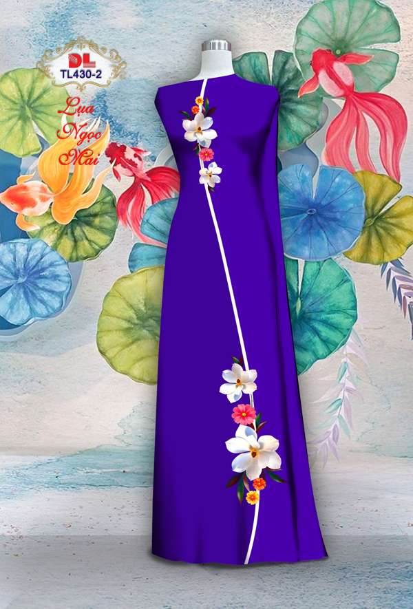 Vải Áo Dài Hoa In 3D Thiết Kế 2021 AD TL430 32 Vải Áo Dài Hoa In 3D Thiết Kế 2021 AD TL430