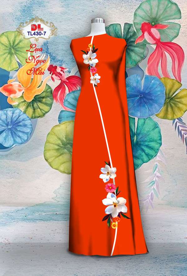 Vải Áo Dài Hoa In 3D Thiết Kế 2021 AD TL430 40 Vải Áo Dài Hoa In 3D Thiết Kế 2021 AD TL430
