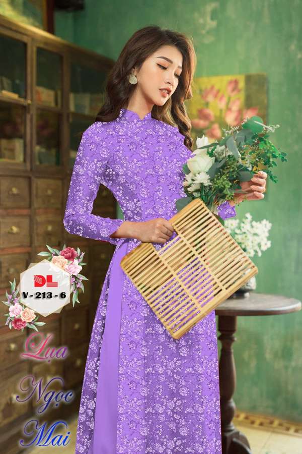 Vải Áo Dài Hoa Đều Kiểu Mới AD DLV213 49 Vải Áo Dài Hoa Đều Kiểu Mới AD DLV213