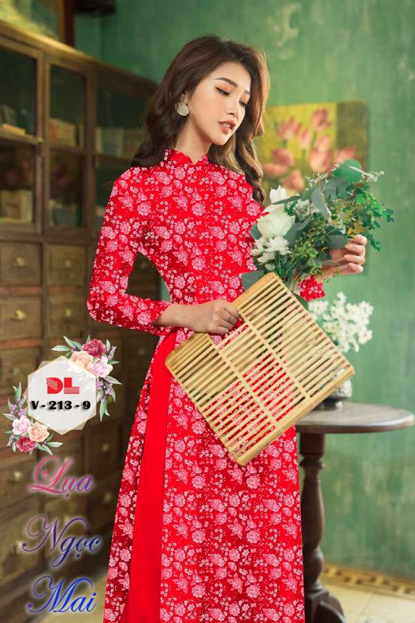 Vải Áo Dài Hoa Đều Kiểu Mới AD DLV213 52 Vải Áo Dài Hoa Đều Kiểu Mới AD DLV213
