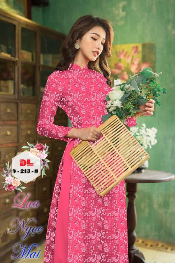 Vải Áo Dài Hoa Đều Kiểu Mới AD DLV213 51 Vải Áo Dài Hoa Đều Kiểu Mới AD DLV213