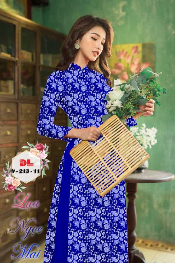 Vải Áo Dài Hoa Đều Kiểu Mới AD DLV213 54 Vải Áo Dài Hoa Đều Kiểu Mới AD DLV213