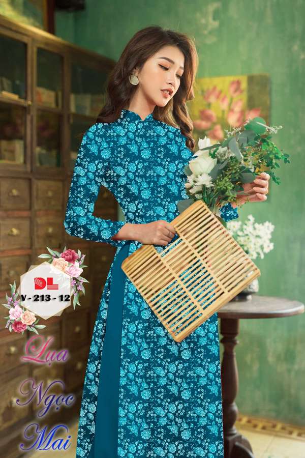 Vải Áo Dài Hoa Đều Kiểu Mới AD DLV213 55 Vải Áo Dài Hoa Đều Kiểu Mới AD DLV213