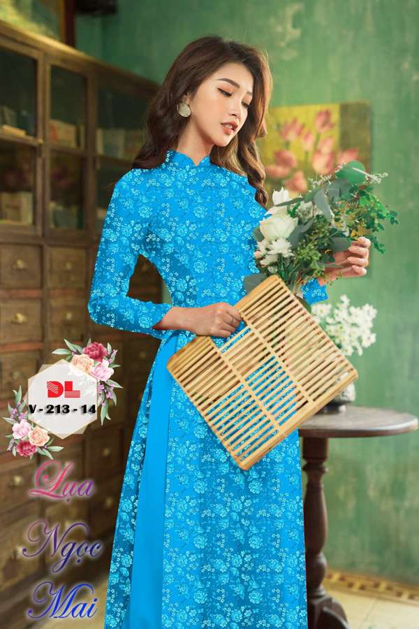 Vải Áo Dài Hoa Đều Kiểu Mới AD DLV213 58 Vải Áo Dài Hoa Đều Kiểu Mới AD DLV213