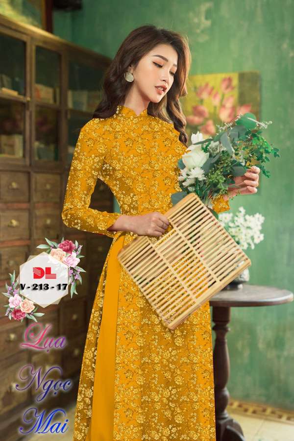 Vải Áo Dài Hoa Đều Kiểu Mới AD DLV213 61 Vải Áo Dài Hoa Đều Kiểu Mới AD DLV213