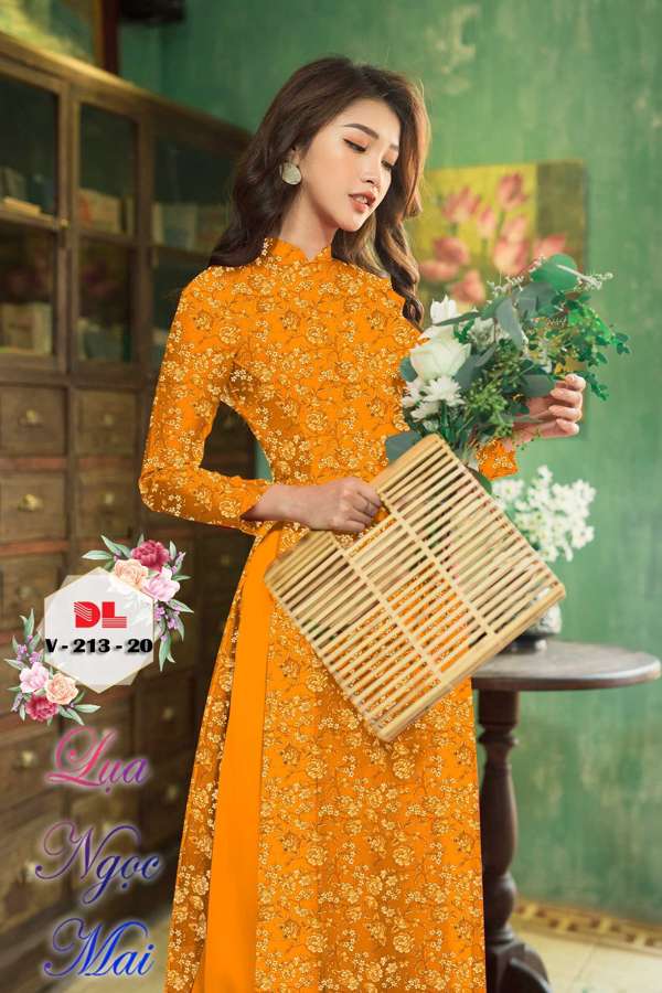 Vải Áo Dài Hoa Đều Kiểu Mới AD DLV213 62 Vải Áo Dài Hoa Đều Kiểu Mới AD DLV213