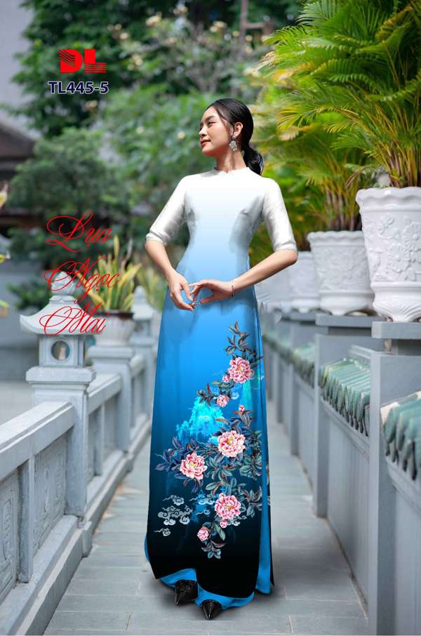 Vải Áo Dài Hoa Cẩm Chướng Kiểu Mới AD TL445