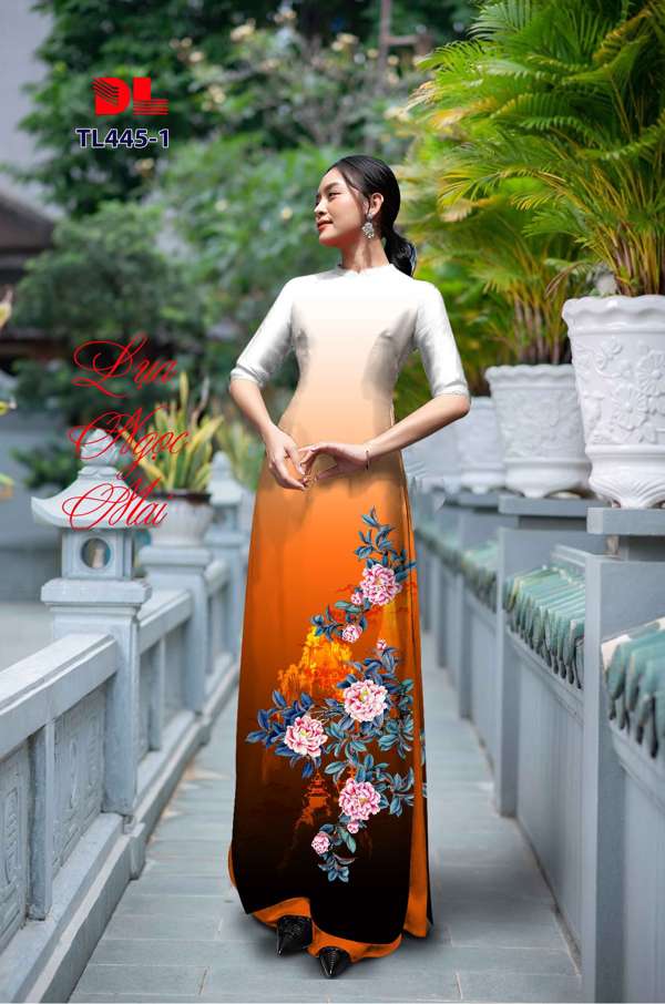 Vải Áo Dài Hoa Cẩm Chướng Kiểu Mới AD TL445