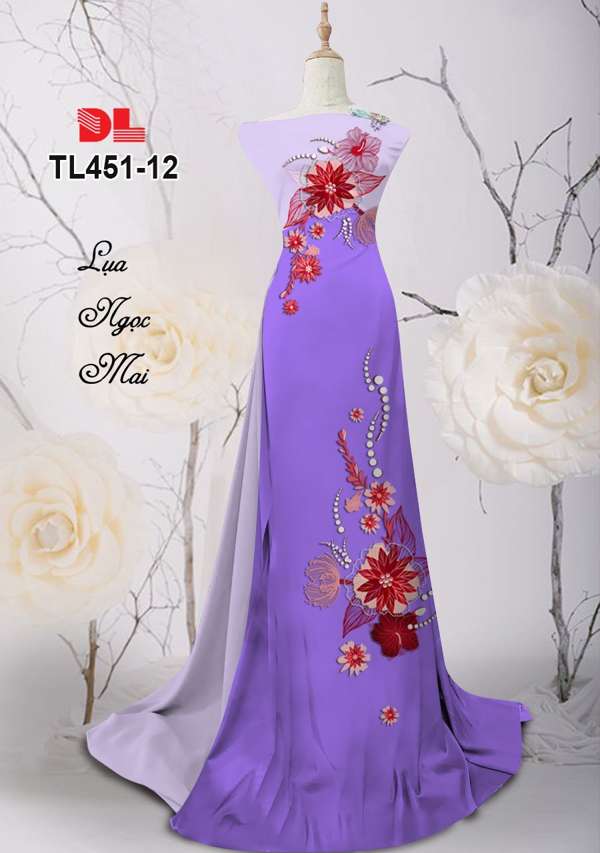 Vải Áo Dài Hoa In 3D Vừa Ra AD TL451 32 Vải Áo Dài Hoa In 3D Vừa Ra  AD TL451