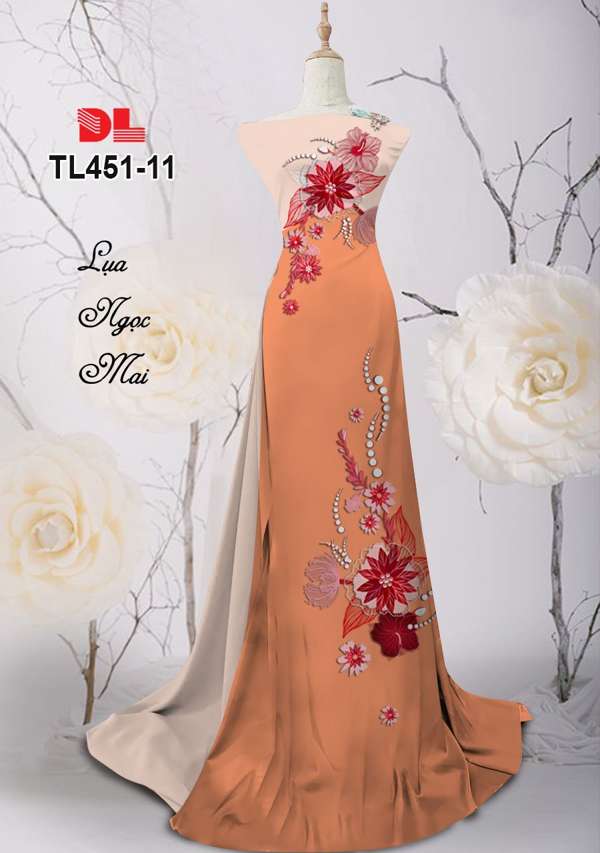 Vải Áo Dài Hoa In 3D Vừa Ra AD TL451 31 Vải Áo Dài Hoa In 3D Vừa Ra  AD TL451