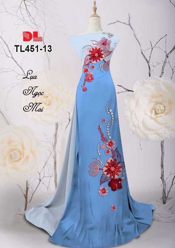 Vải Áo Dài Hoa In 3D Vừa Ra AD TL451 33 Vải Áo Dài Hoa In 3D Vừa Ra  AD TL451