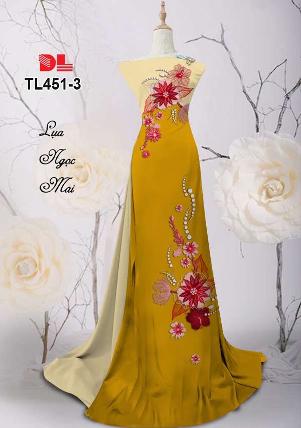 Vải Áo Dài Hoa In 3D Vừa Ra AD TL451 36 Vải Áo Dài Hoa In 3D Vừa Ra  AD TL451