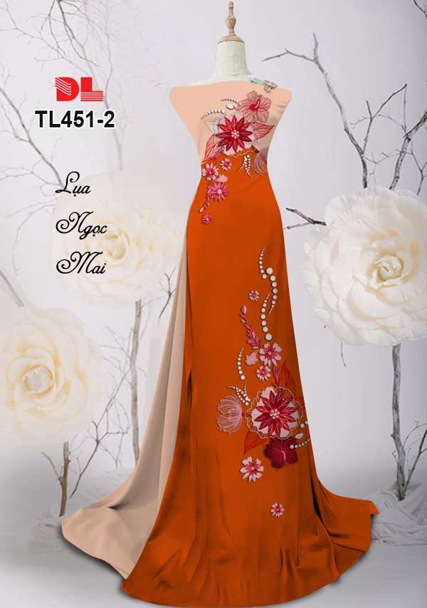 Vải Áo Dài Hoa In 3D Vừa Ra AD TL451 35 Vải Áo Dài Hoa In 3D Vừa Ra  AD TL451