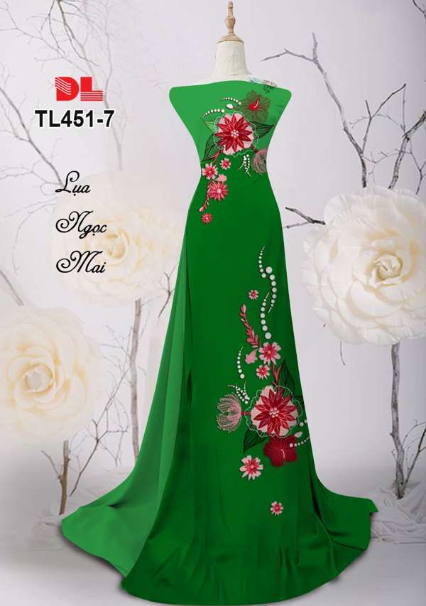 Vải Áo Dài Hoa In 3D Vừa Ra AD TL451 40 Vải Áo Dài Hoa In 3D Vừa Ra  AD TL451