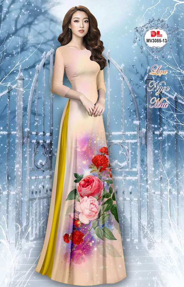 Vải Áo Dài Hoa Cẩm Chướng Vừa Ra  AD MV3085