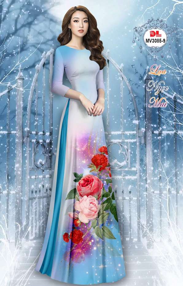 Vải Áo Dài Hoa Cẩm Chướng Vừa Ra  AD MV3085