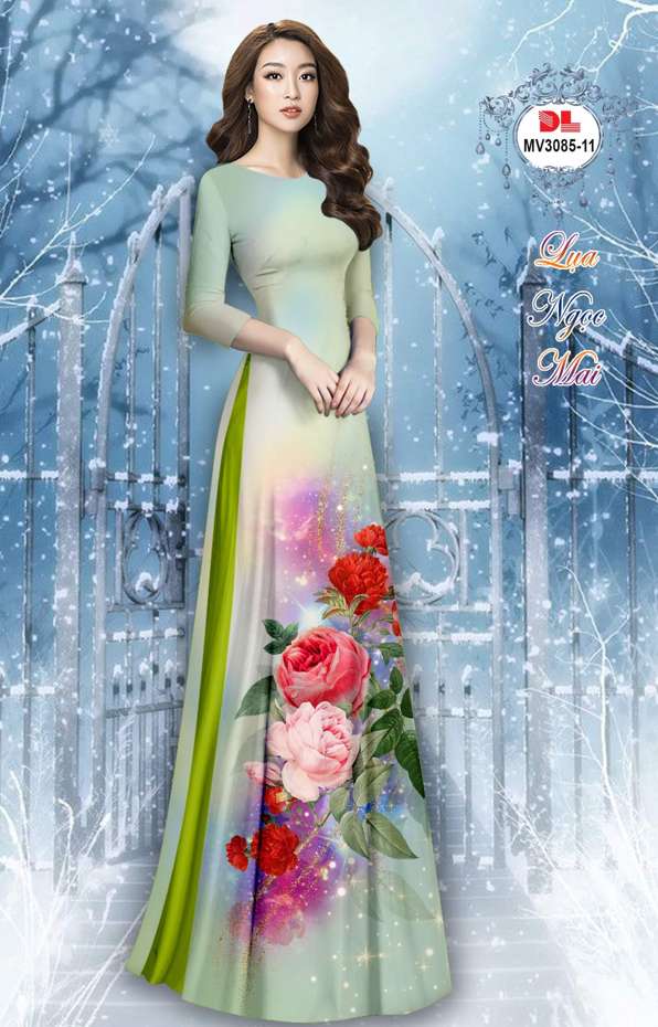 Vải Áo Dài Hoa Cẩm Chướng Vừa Ra  AD MV3085