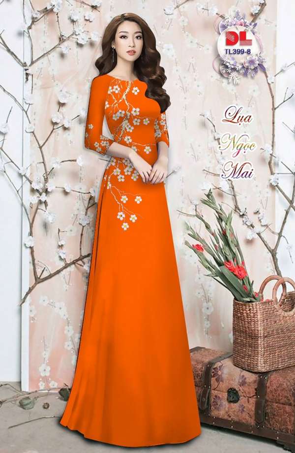 Vải Áo Dài Hoa Đào Độc Đáo AD TL399 19 Vải Áo Dài Hoa Đào Độc Đáo AD TL399