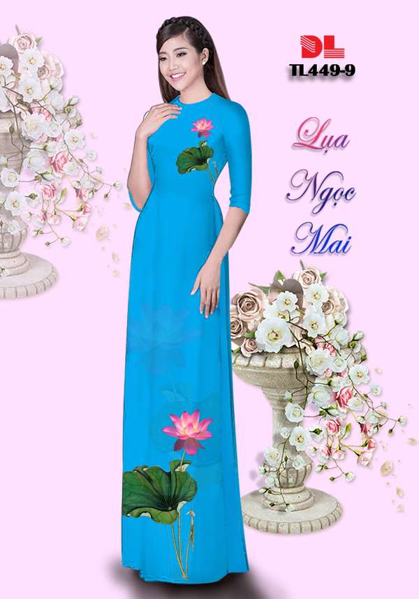 Vải Áo Dài Hoa Sen Mới Ra AD TL449 43 Vải Áo Dài Hoa Sen Mới Ra AD TL449