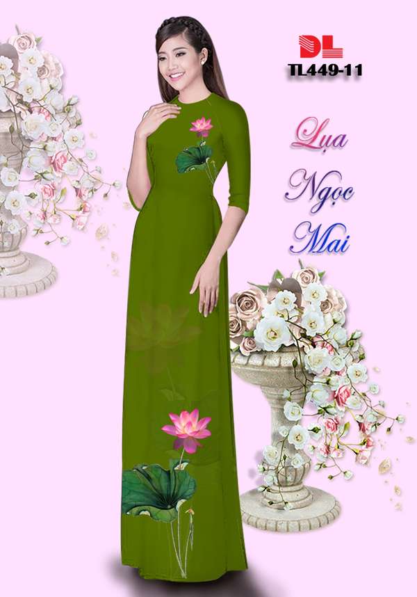Vải Áo Dài Hoa Sen Mới Ra AD TL449 45 Vải Áo Dài Hoa Sen Mới Ra AD TL449
