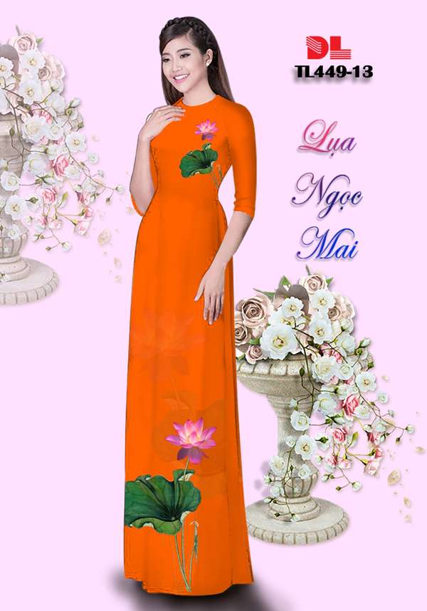 Vải Áo Dài Hoa Sen Mới Ra AD TL449 47 Vải Áo Dài Hoa Sen Mới Ra AD TL449