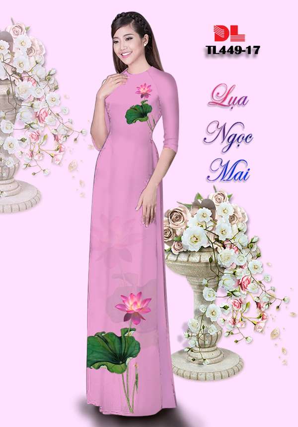 Vải Áo Dài Hoa Sen Mới Ra AD TL449 50 Vải Áo Dài Hoa Sen Mới Ra AD TL449