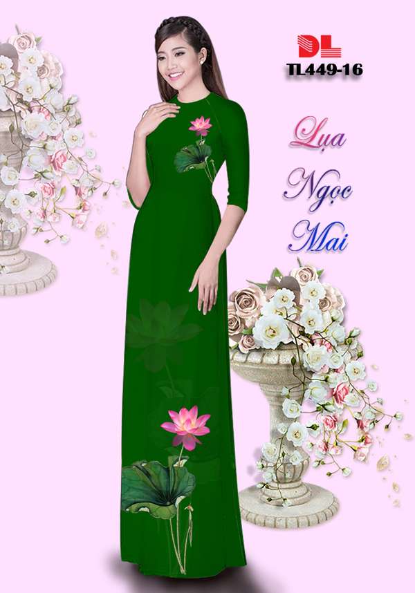 Vải Áo Dài Hoa Sen Mới Ra AD TL449 49 Vải Áo Dài Hoa Sen Mới Ra AD TL449