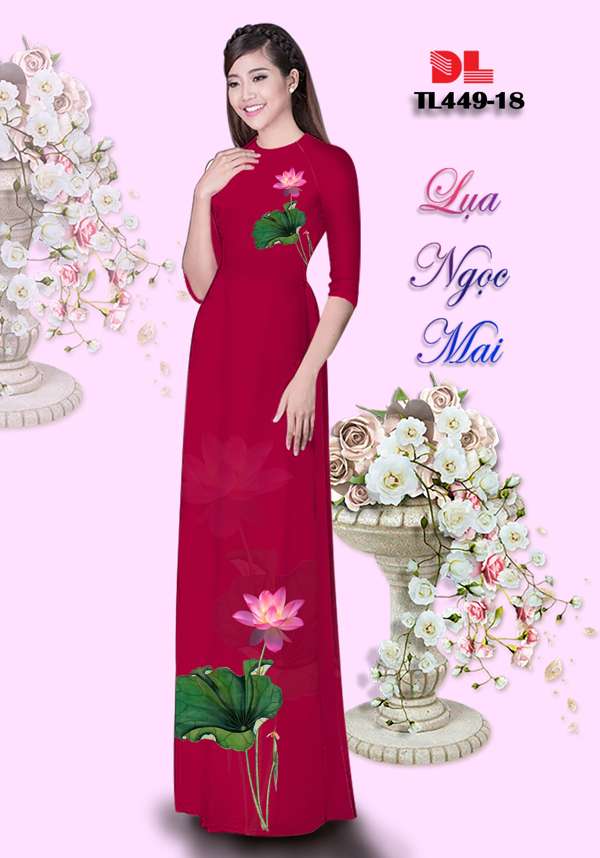 Vải Áo Dài Hoa Sen Mới Ra AD TL449 52 Vải Áo Dài Hoa Sen Mới Ra AD TL449