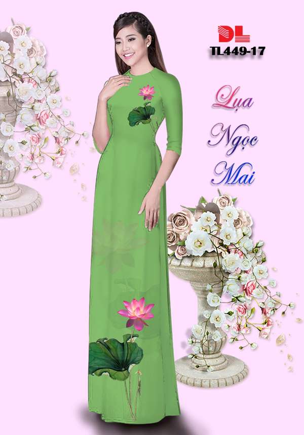Vải Áo Dài Hoa Sen Mới Ra AD TL449 51 Vải Áo Dài Hoa Sen Mới Ra AD TL449