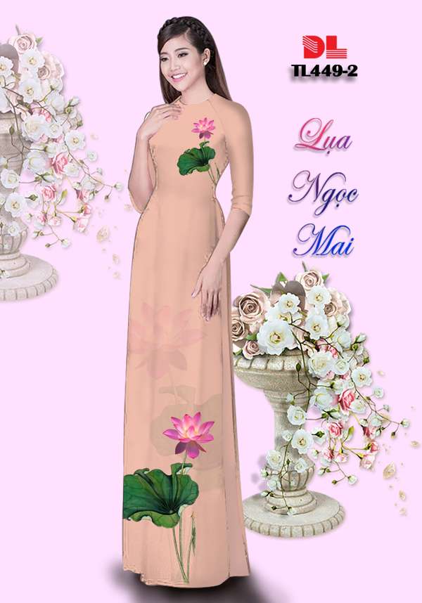 Vải Áo Dài Hoa Sen Mới Ra AD TL449 56 Vải Áo Dài Hoa Sen Mới Ra AD TL449