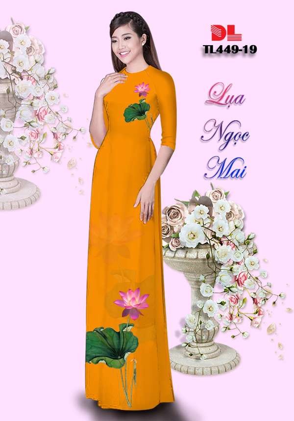 Vải Áo Dài Hoa Sen Mới Ra AD TL449 54 Vải Áo Dài Hoa Sen Mới Ra AD TL449