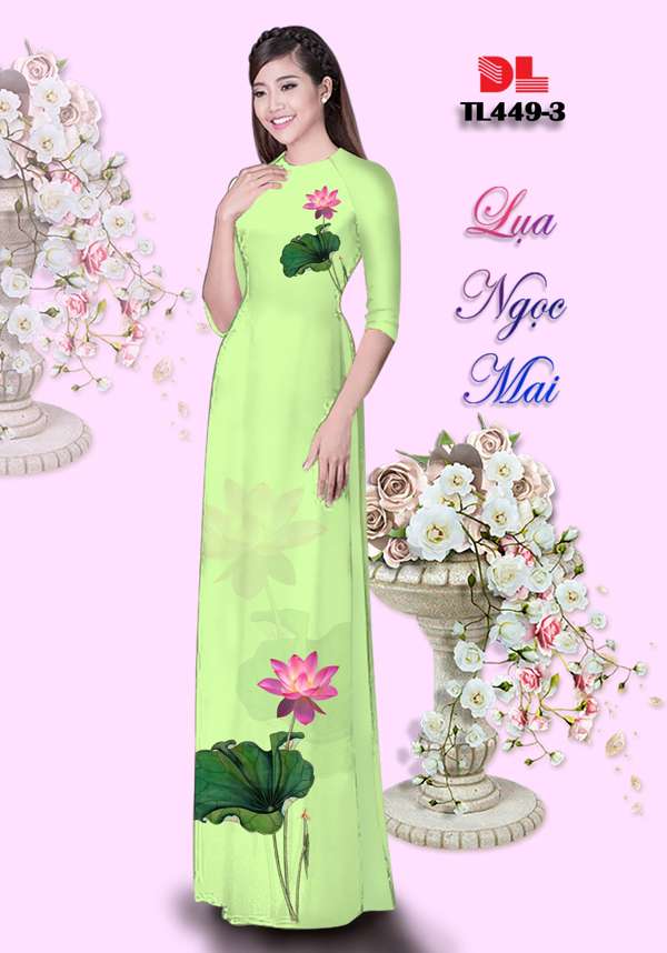 Vải Áo Dài Hoa Sen Mới Ra AD TL449 57 Vải Áo Dài Hoa Sen Mới Ra AD TL449