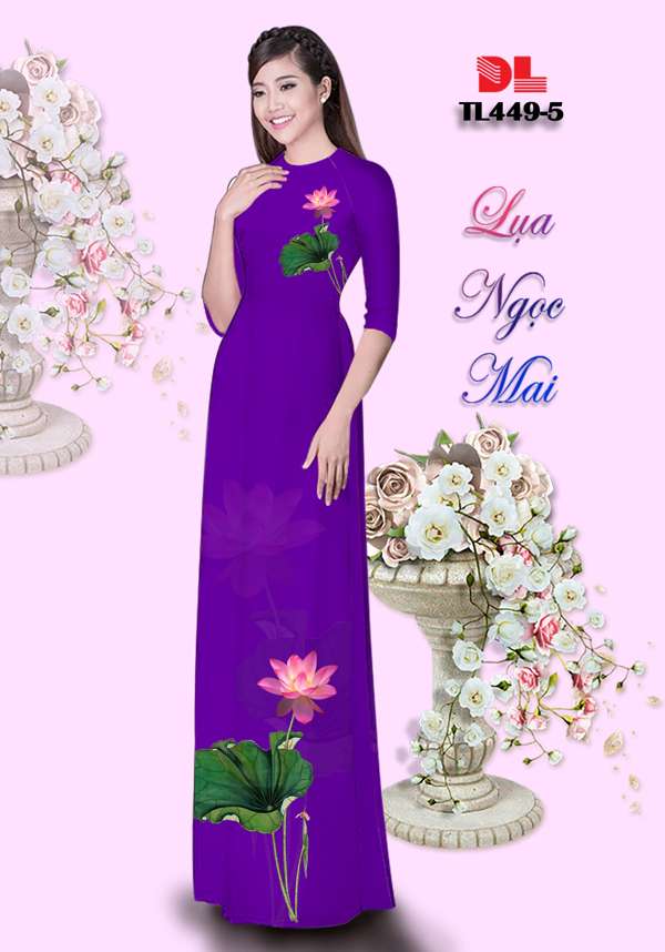 Vải Áo Dài Hoa Sen Mới Ra AD TL449 59 Vải Áo Dài Hoa Sen Mới Ra AD TL449