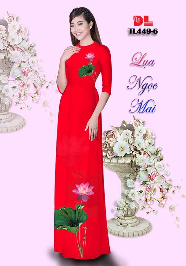 Vải Áo Dài Hoa Sen Mới Ra AD TL449 60 Vải Áo Dài Hoa Sen Mới Ra AD TL449