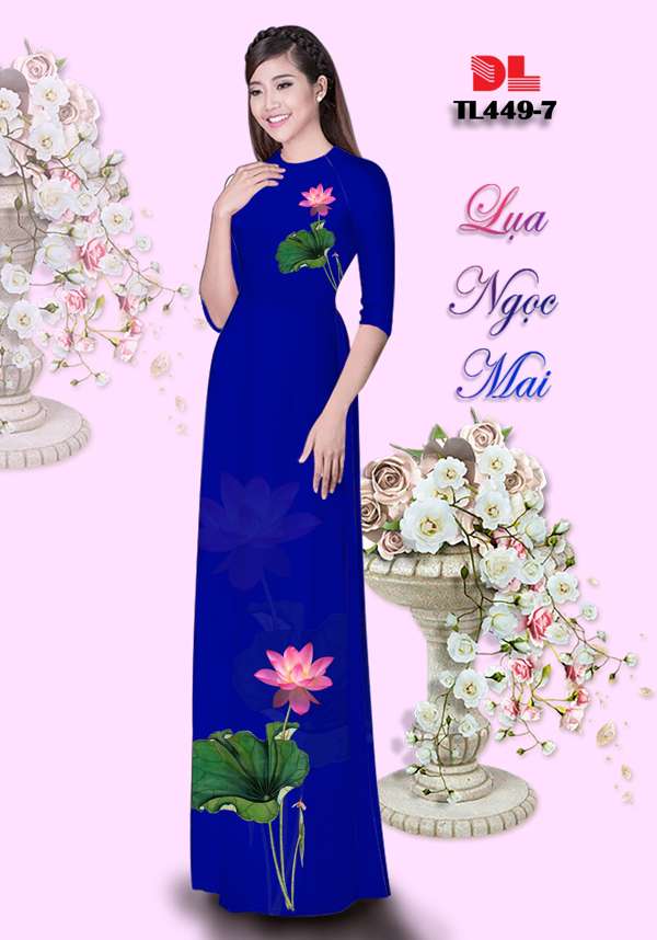 Vải Áo Dài Hoa Sen Mới Ra AD TL449 61 Vải Áo Dài Hoa Sen Mới Ra AD TL449