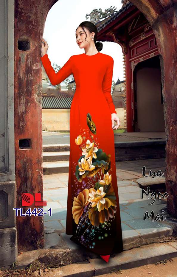 Vải Áo Dài Hoa Sen Kiểu Mới AD TL442