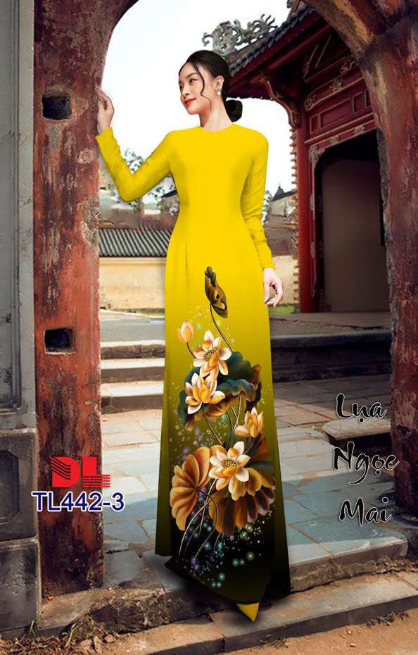 Vải Áo Dài Hoa Sen Kiểu Mới AD TL442