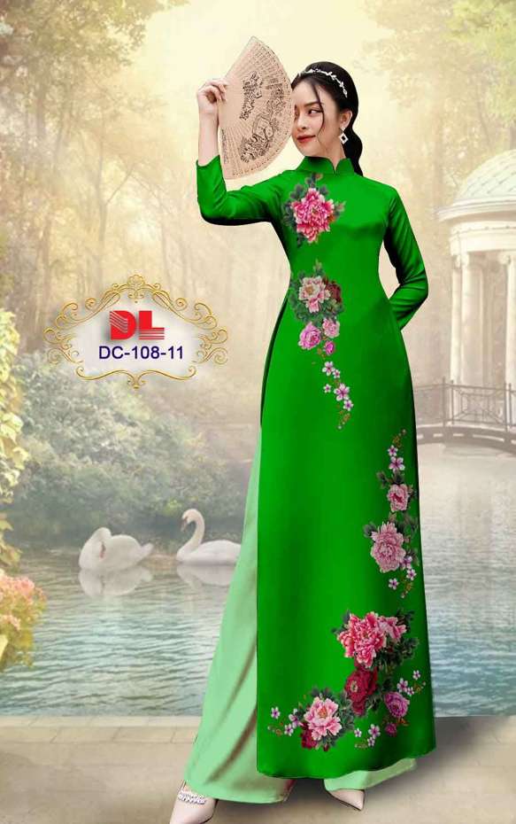 Vải Áo Dài Hoa Cẩm Chướng Thiết Kế 2021 AD DC108