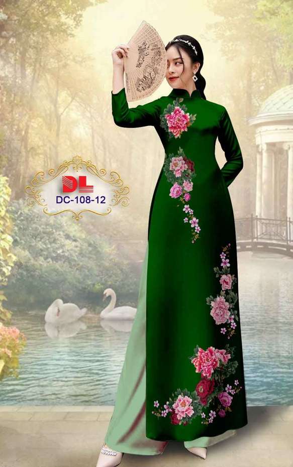 Vải Áo Dài Hoa Cẩm Chướng Thiết Kế 2021 AD DC108