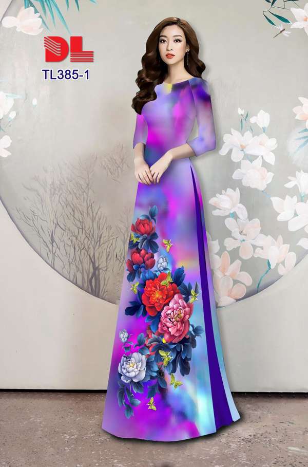 Vải Áo Dài Hoa Cẩm Chướng Vừa Ra AD TL385 30 Vải Áo Dài Hoa Cẩm Chướng Vừa Ra  AD TL385