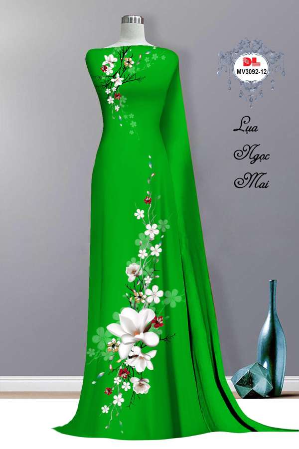 Vải Áo Dài Hoa In 3D Thiết Kế 2021 AD MV3092 31 Vải Áo Dài Hoa In 3D Thiết Kế 2021 AD MV3092